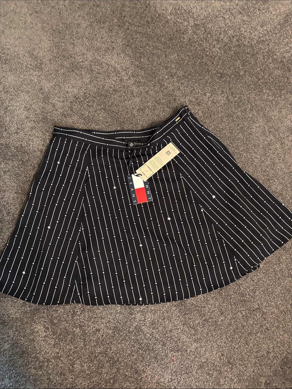 Tommy Hilfiger Black Star-Striped Circle Skirt